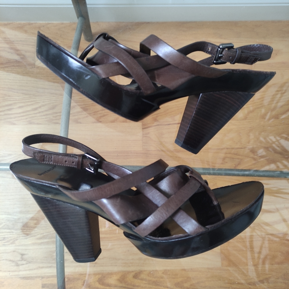 Givenchy Platform Slingback Adjustable Strap Brow… - image 5